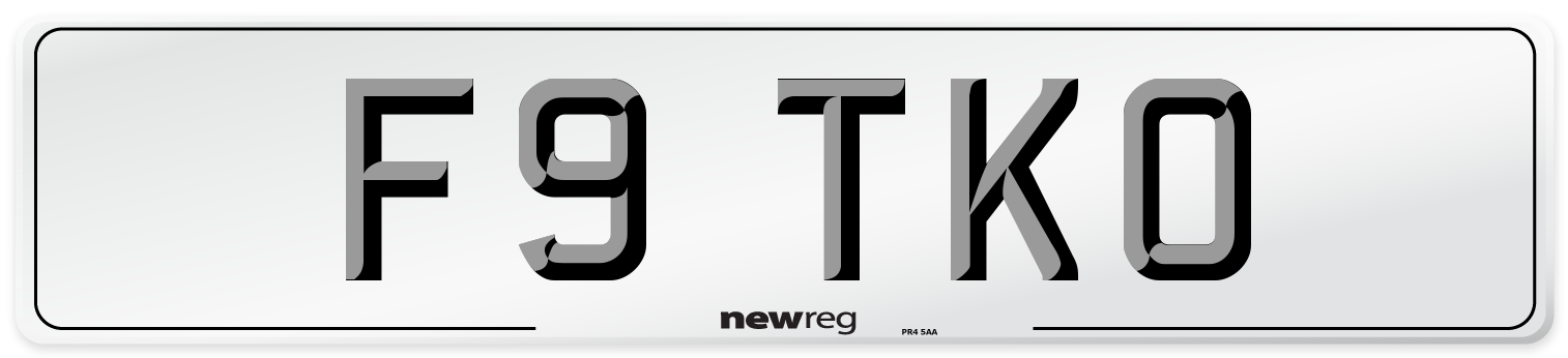 F9 TKO Number Plate from New Reg